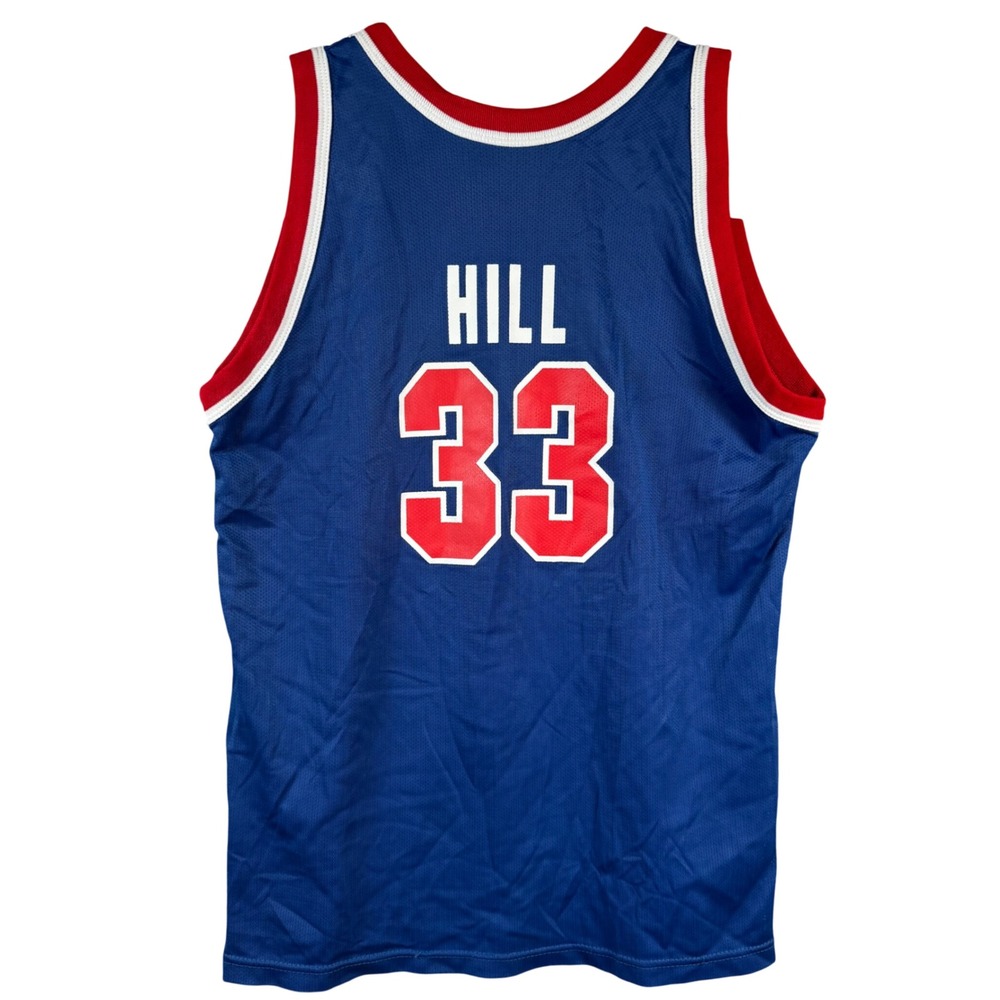 Champion Grant Hill Detroit Pistons Jersey Boys XL 18-20 Blue NBA Basketball 90s